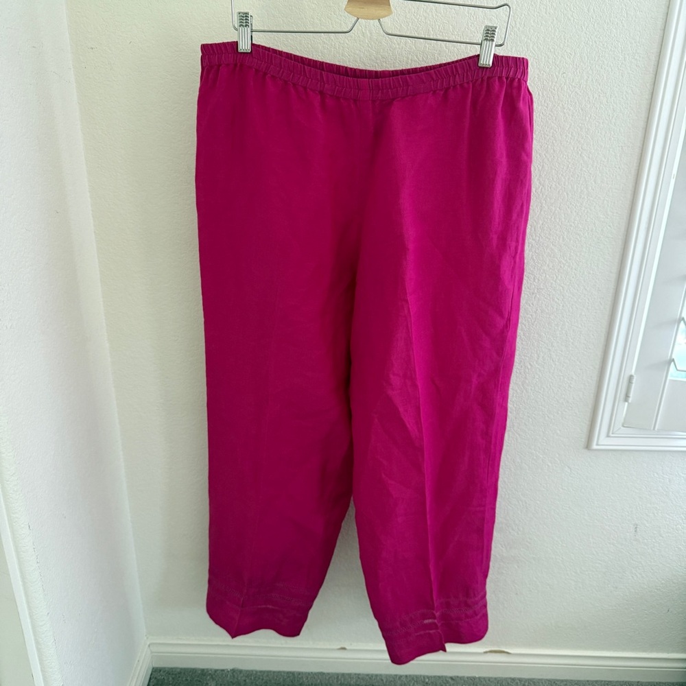 Chadwick's vintage hot purple pink linen blend pants and shirt set Size 16 - Picture 6 of 11